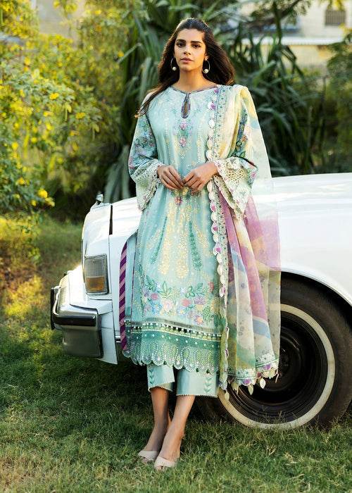 Siraa By Sadaf Fawad Khan Luxury Embroidered Lawn'25 Unstitched 3pcs - Jotey