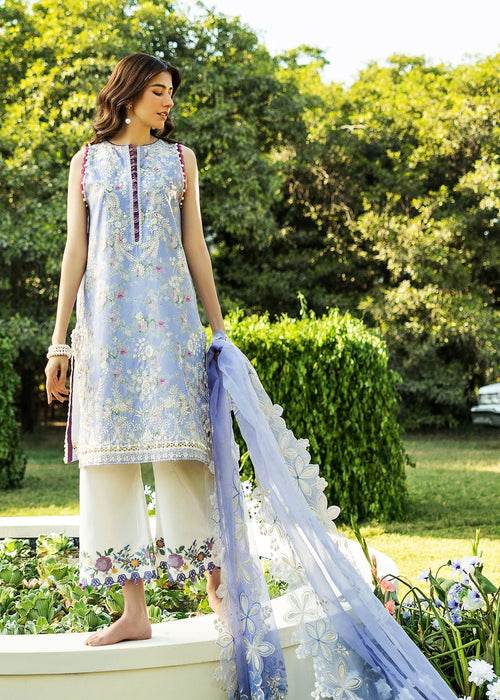 Siraa By Sadaf Fawad Khan Luxury Embroidered Lawn'25 Unstitched 3pcs - Jotey