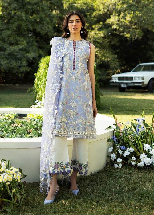 Siraa By Sadaf Fawad Khan Luxury Embroidered Lawn'25 Unstitched 3pcs - Jotey