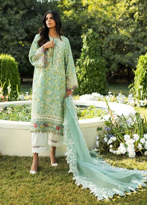 Siraa By Sadaf Fawad Khan Luxury Embroidered Lawn'25 Unstitched 3pcs - Jotey