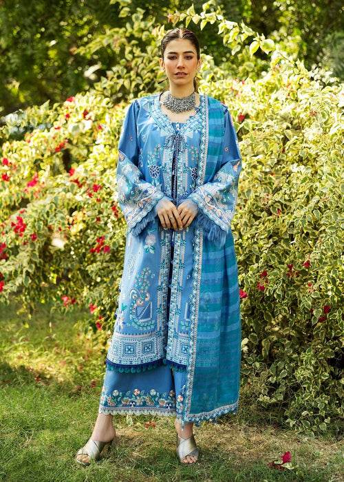 Siraa By Sadaf Fawad Khan Luxury Embroidered Lawn'25 Unstitched 3pcs - Jotey