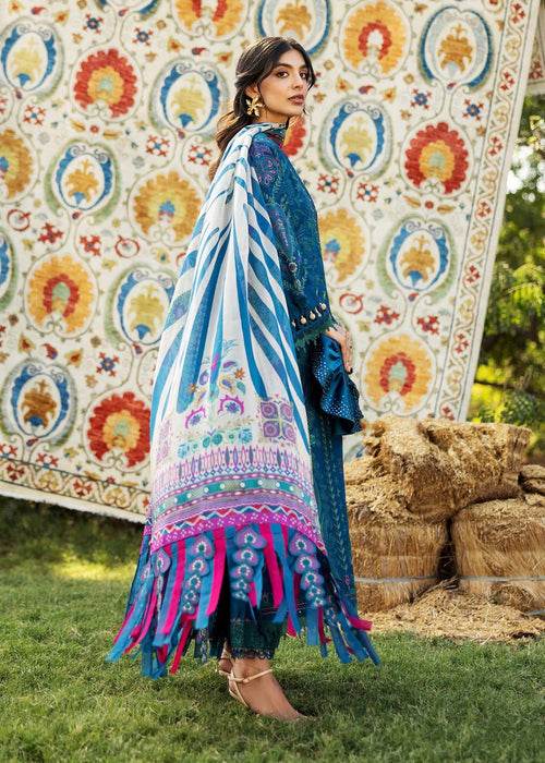 Siraa By Sadaf Fawad Khan Luxury Embroidered Lawn'25 Unstitched 3pcs - Jotey