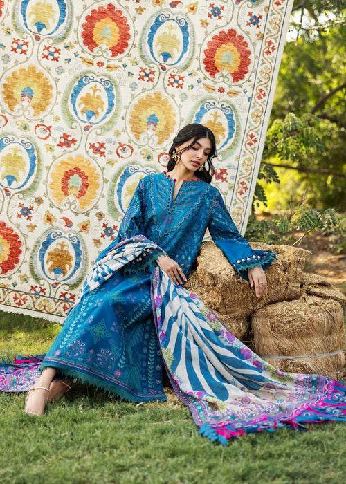 Siraa By Sadaf Fawad Khan Luxury Embroidered Lawn'25 Unstitched 3pcs - Jotey