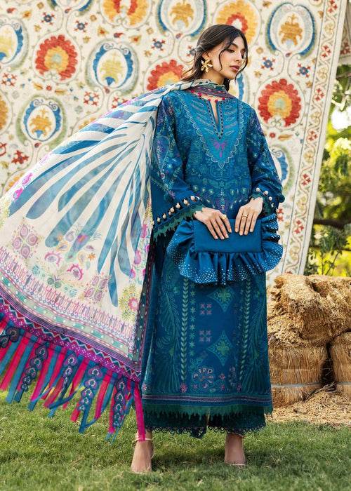 Siraa By Sadaf Fawad Khan Luxury Embroidered Lawn'25 Unstitched 3pcs - Jotey