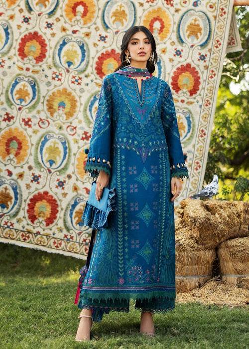 Siraa By Sadaf Fawad Khan Luxury Embroidered Lawn'25 Unstitched 3pcs - Jotey