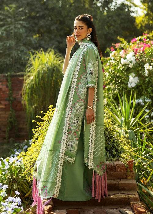 Siraa By Sadaf Fawad Khan Luxury Embroidered Lawn'25 Unstitched 3pcs - Jotey