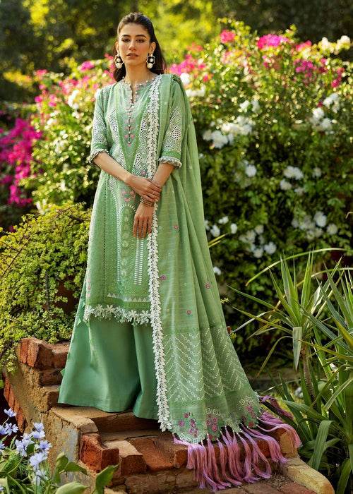 Siraa By Sadaf Fawad Khan Luxury Embroidered Lawn'25 Unstitched 3pcs - Jotey