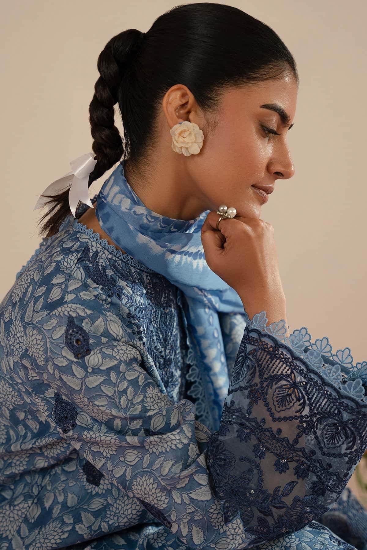 Floral Charm By Afrozeh Embroidered Lawn Unstitched 3pcs - Jotey