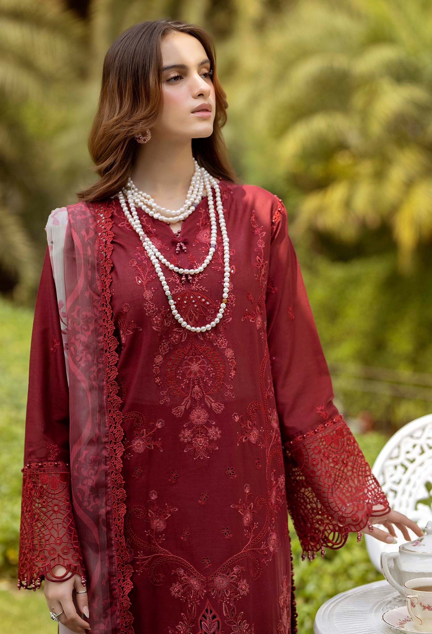 Adan's Libas Gardenia Embroiderd Unstitched Lawn 3 Piece