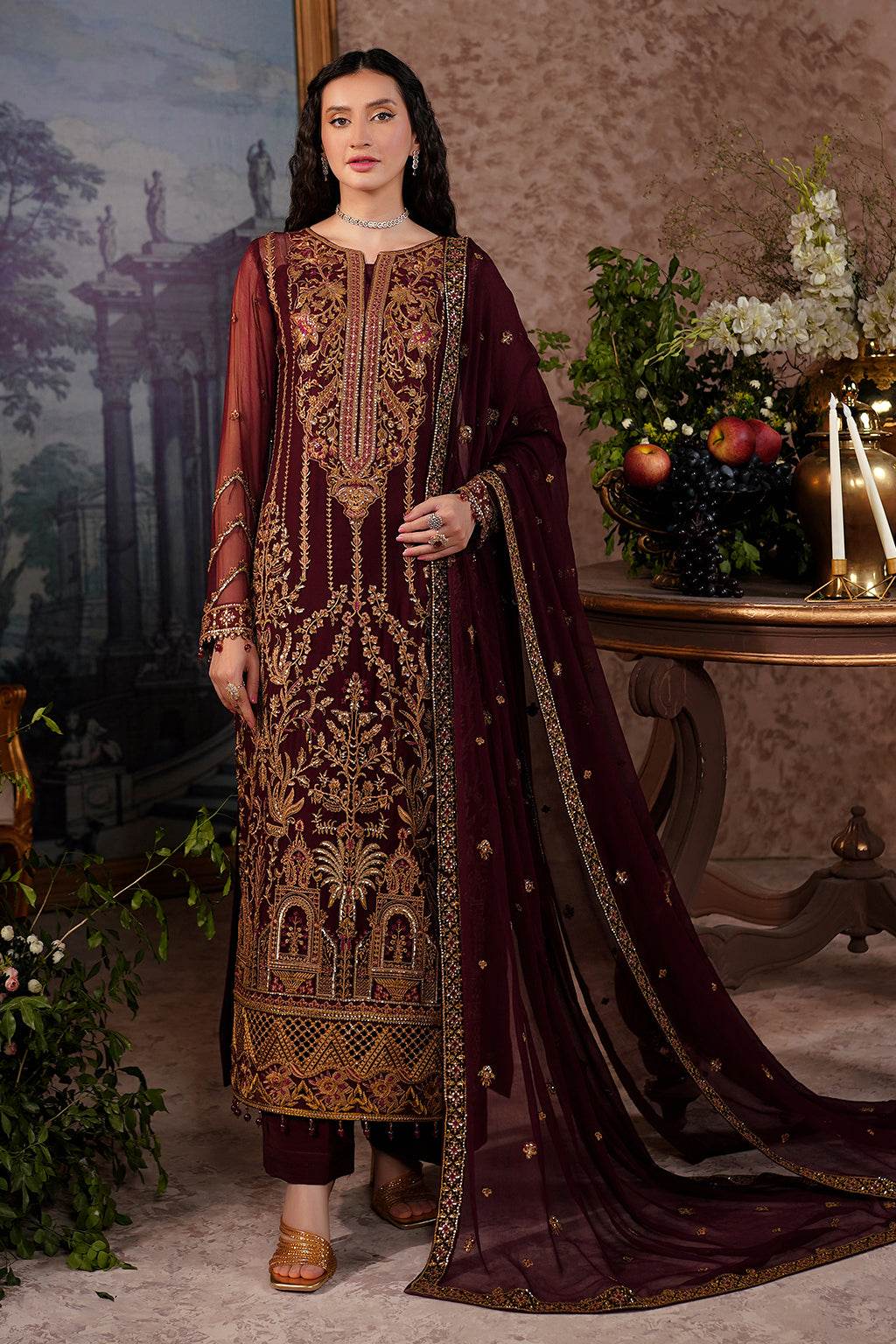 Aarzu Luxury Embroidered Vol-03 Unstitched 3Pcs - Jotey