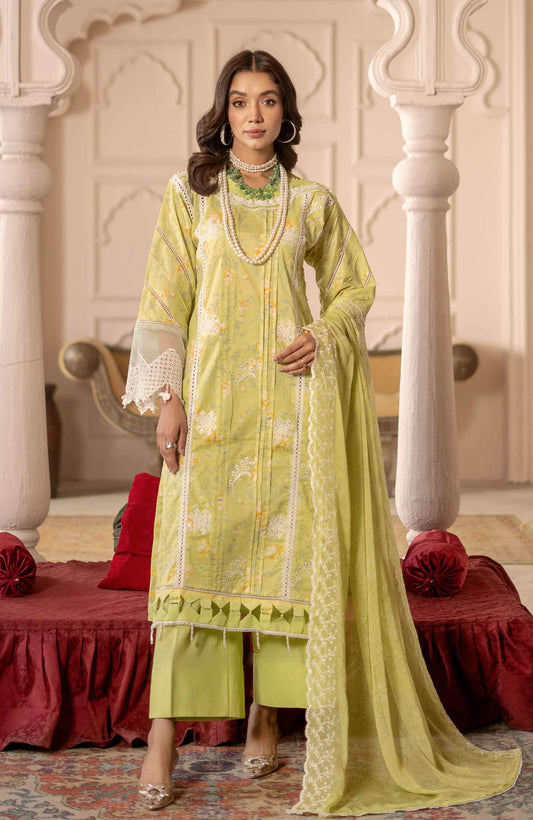 Sunshine Bloom By Alzohaib Premium Printed Embroidered Unstitched 3pcs - Jotey