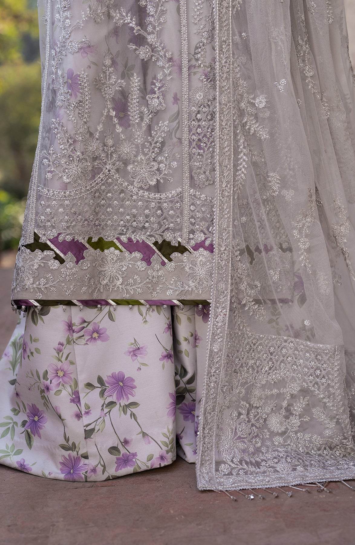 Shehnai By Zarif Embroidered Luxury Wedding Unstitched 3pcs - Jotey