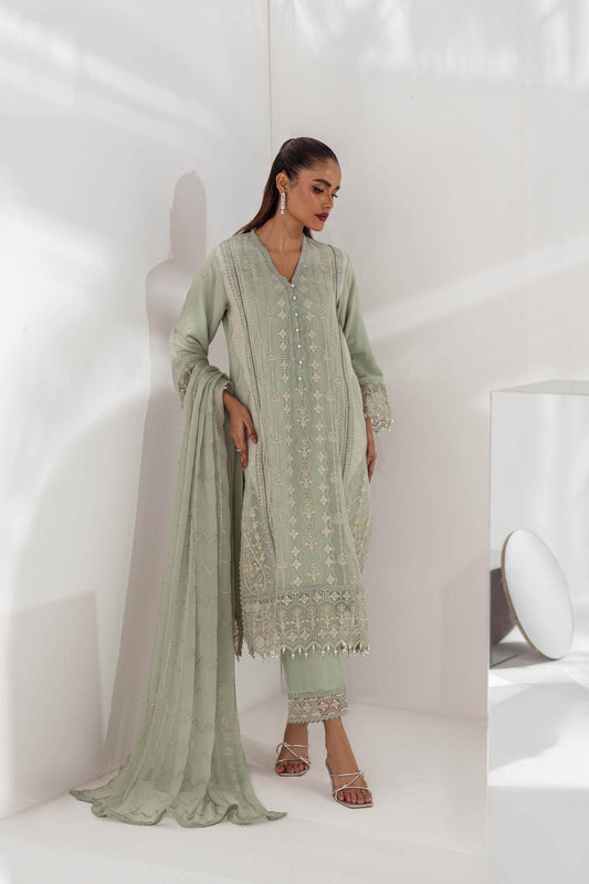 Mehru By Guzel Embroidered Stitched Chiffon 3pcs - Jotey