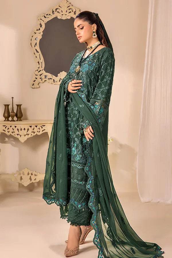 ZA Clothes Embroidered Chiffon Ready to wear 3pcs - Jotey