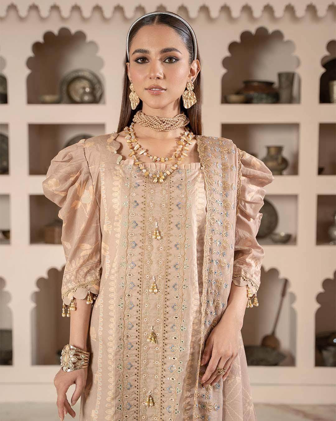 Sunshine Bloom By Alzohaib Premium Printed Embroidered Unstitched 3pcs - Jotey