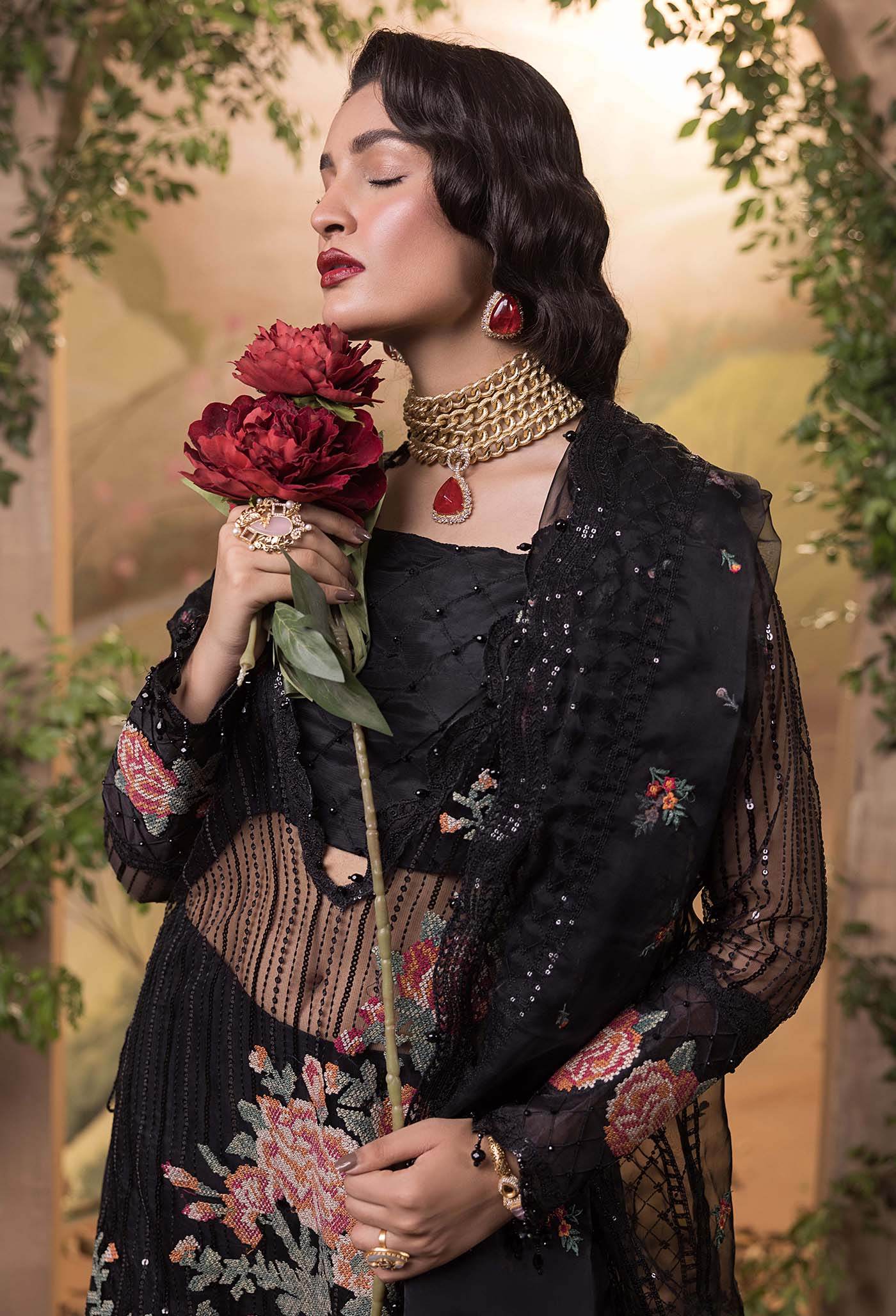 Adan's Libas Elysion Embroidered Festive Unstitched 3pcs - Jotey