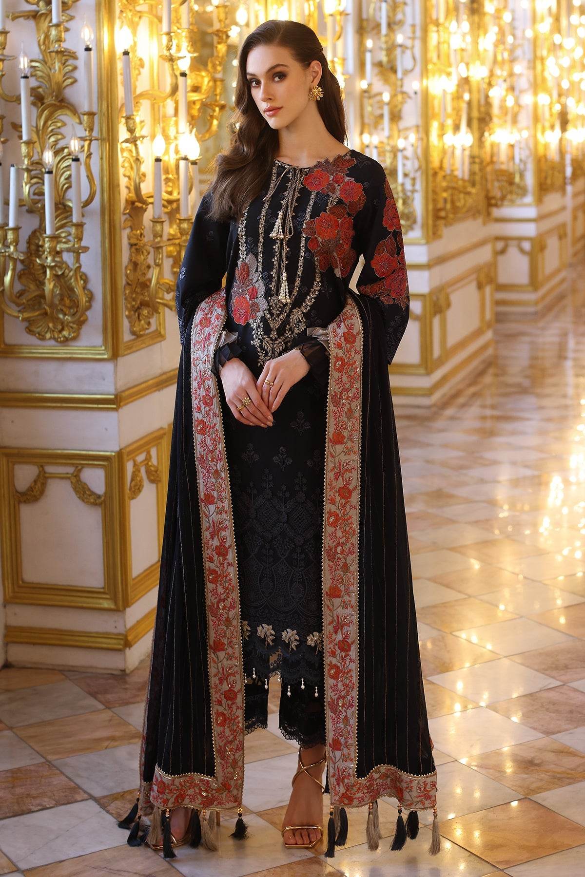 Tabeer By Charizma Embroidered Premium Chiffli Lawn Eid Edition Unstitched 3pcs - Jotey