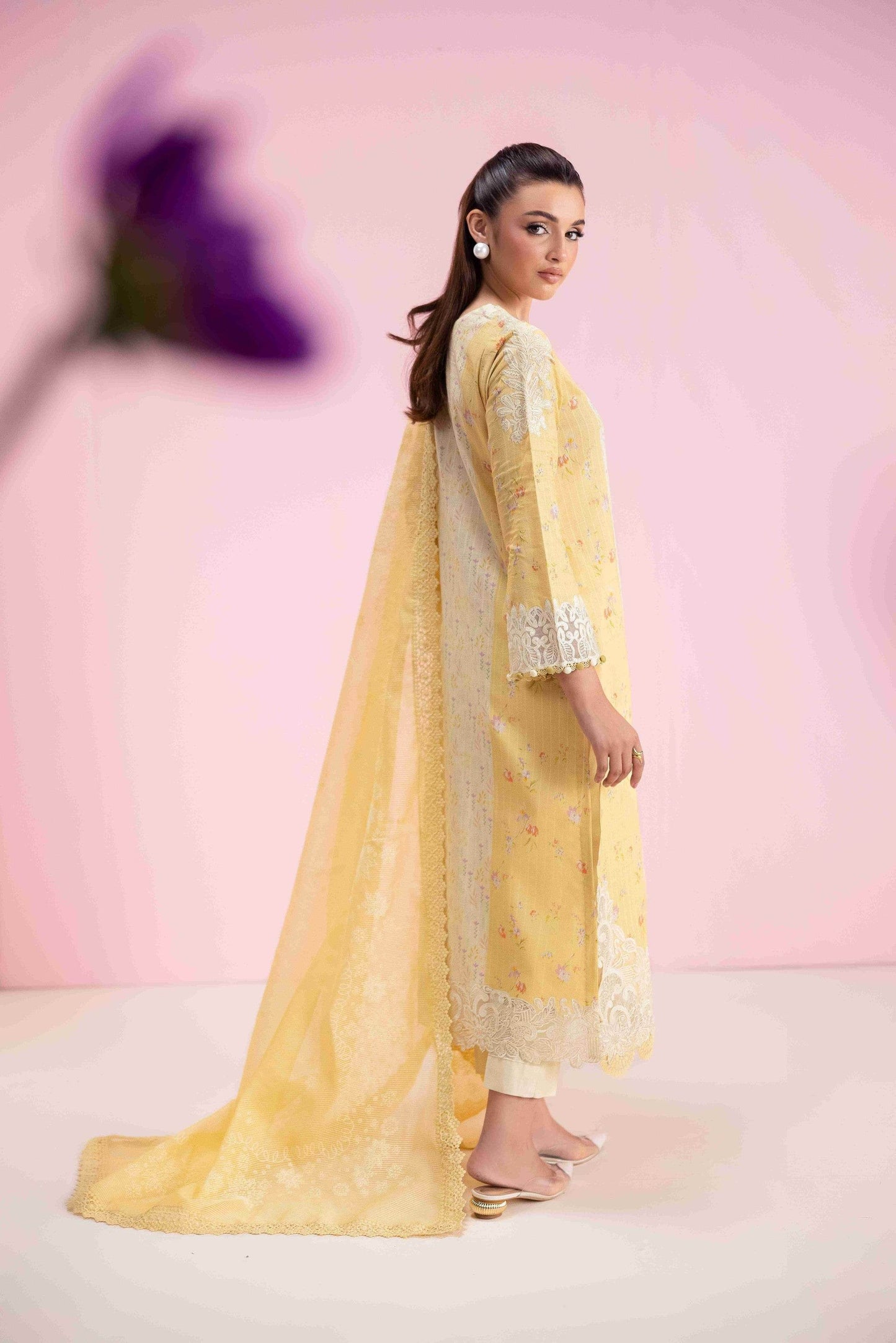 Aabyaan Eid Pret'25 Embroidered Stitched 3pcs - Jotey