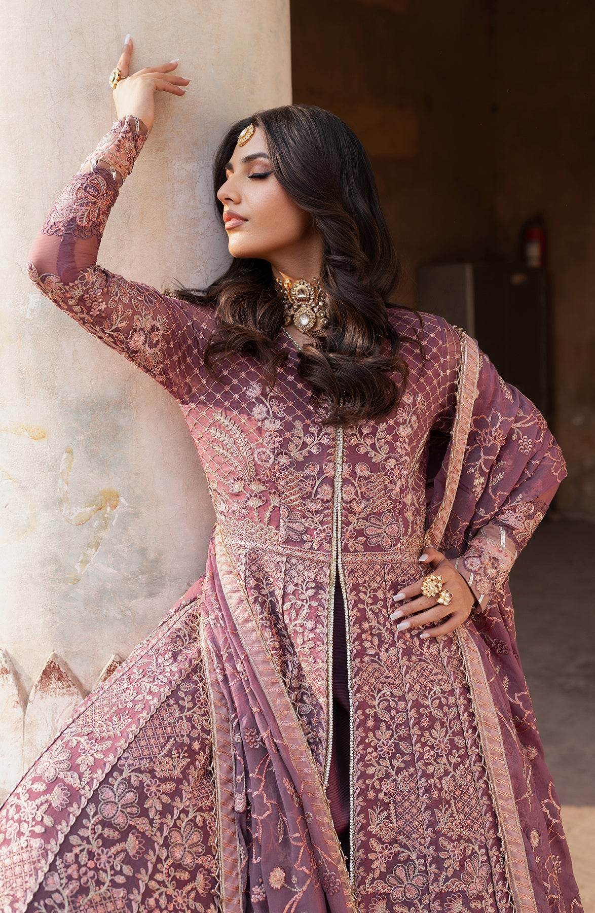 Shehnai By Zarif Embroidered Luxury Wedding Unstitched 3pcs - Jotey