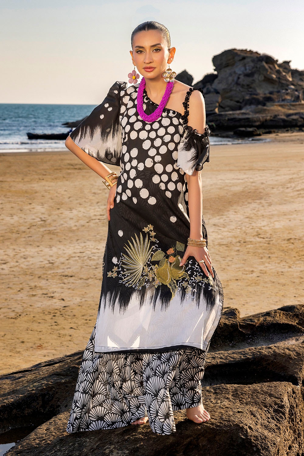 Tangerine By Gul Ahmed Embroidered Printed Summer Lawn'25 Unstitched 2pcs