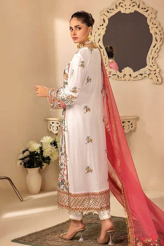 ZA Clothes Embroidered Chiffon Ready to wear 3pcs - Jotey