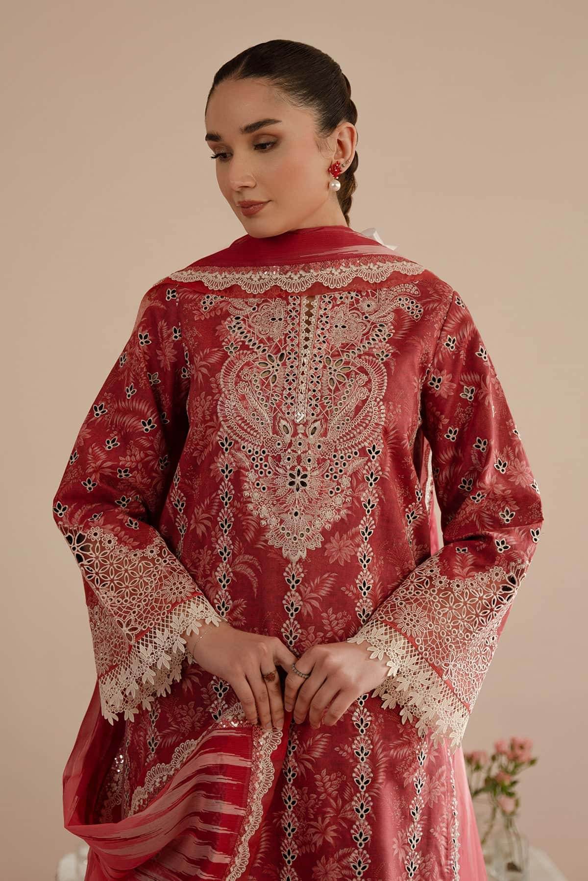 Floral Charm By Afrozeh Embroidered Lawn Unstitched 3pcs - Jotey