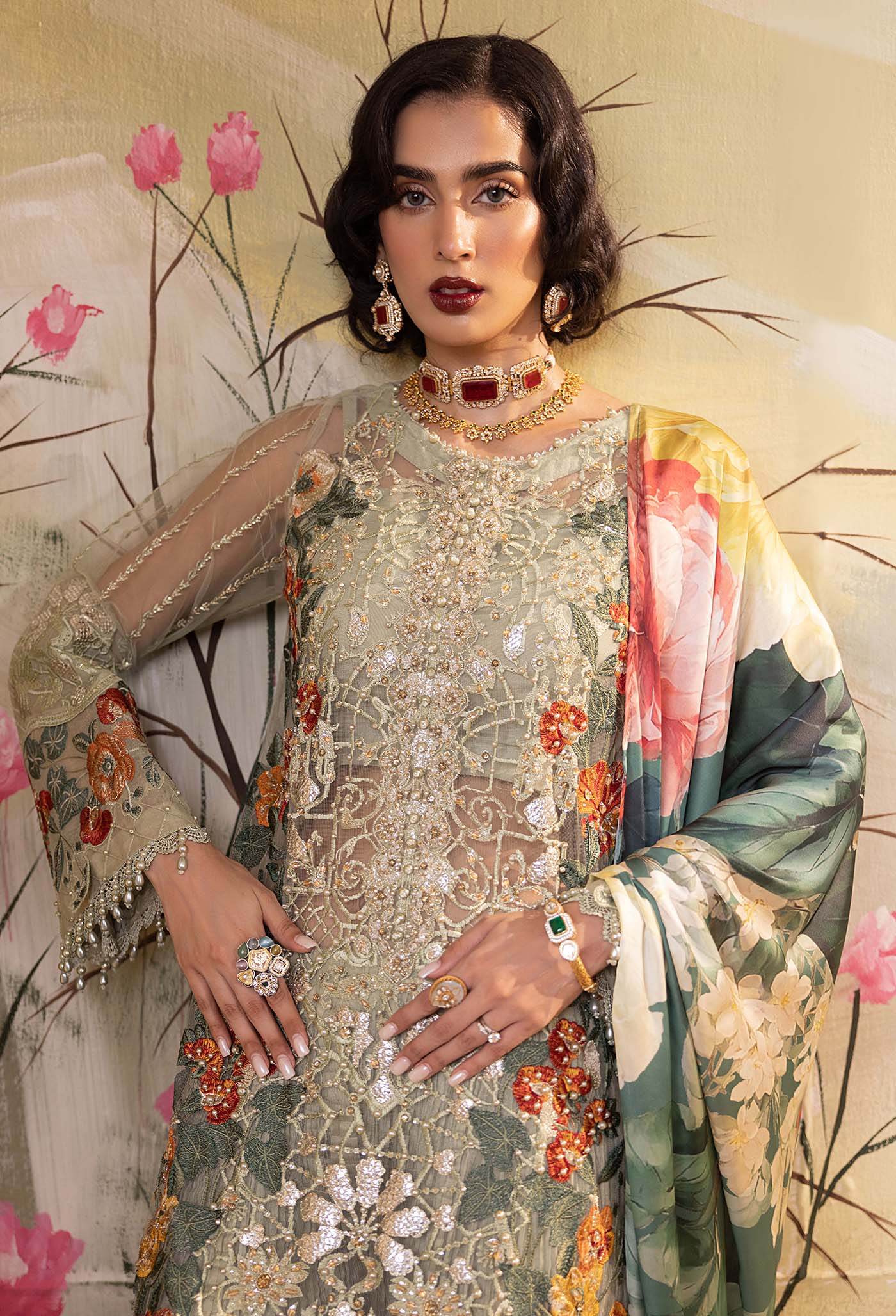 Adan's Libas Elysion Embroidered Festive Unstitched 3pcs - Jotey