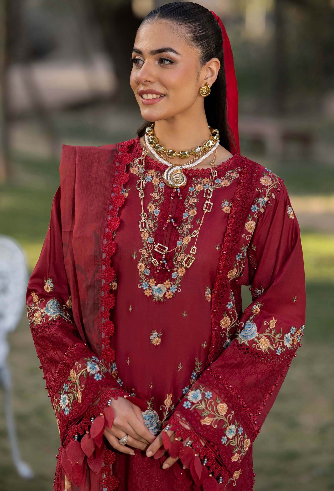 Adans Libas Gull Rukh Unstitched Lawn 3 Piece - Jotey