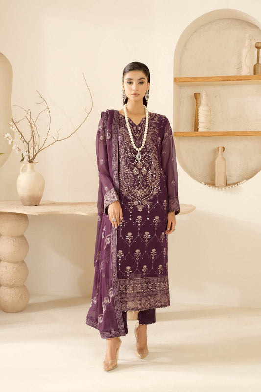 Sonehri By Ramsha Chiffon Unstitched 3pcs - Jotey