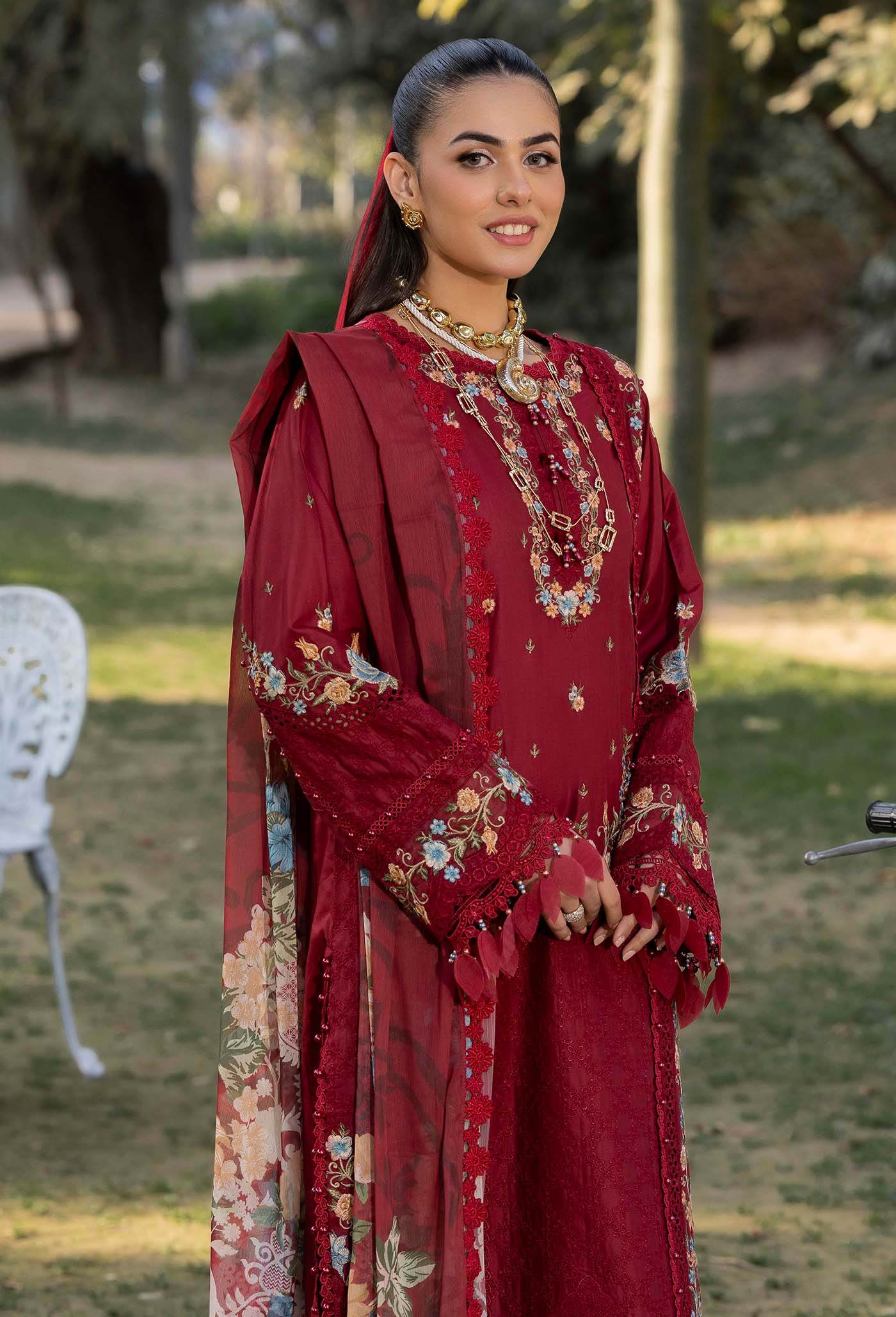 Adans Libas Gull Rukh Unstitched Lawn 3 Piece - Jotey