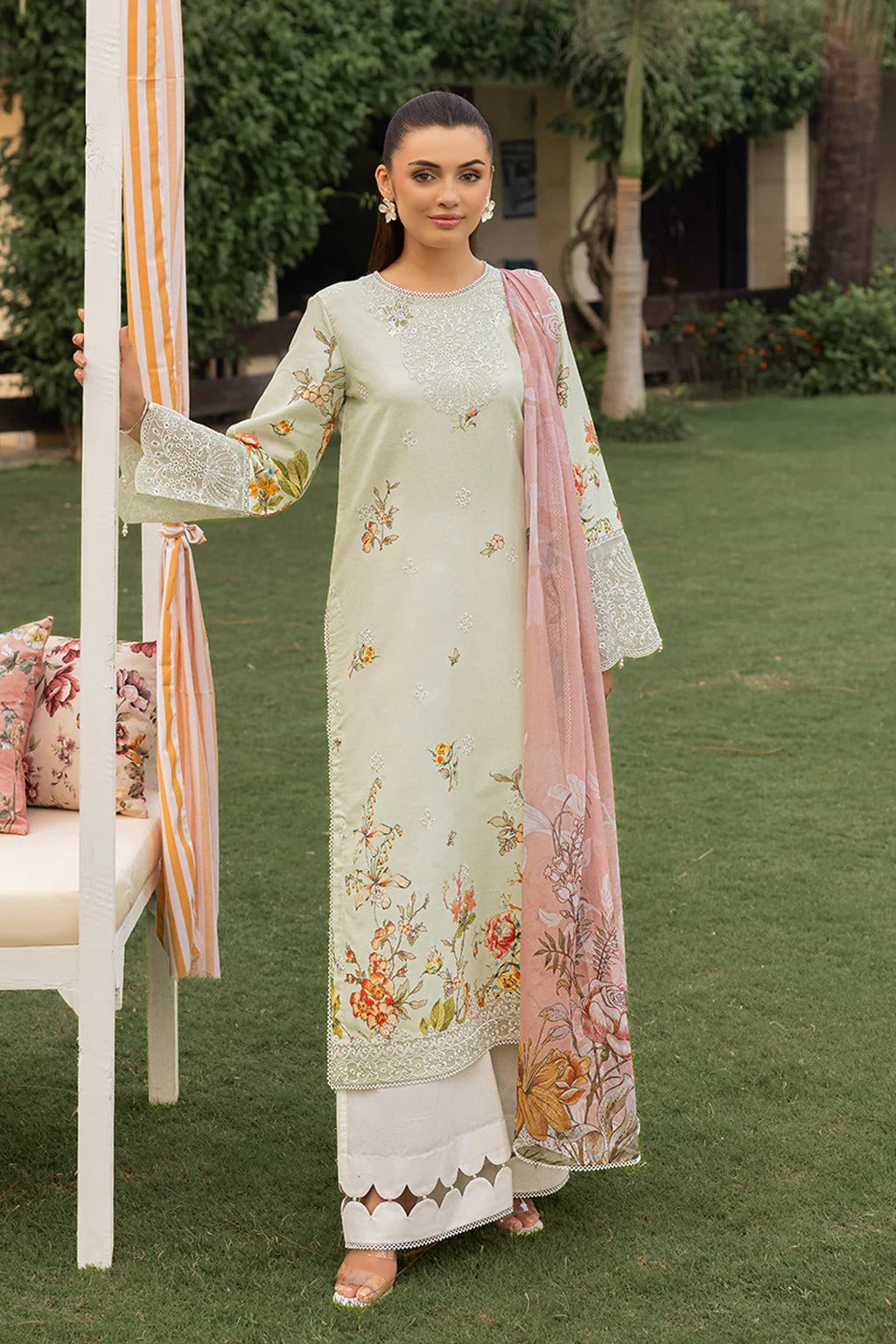 Mojito by Saad Sheikh Embroidered with Boring and Printed Lawn Unstitched 3Pcs
