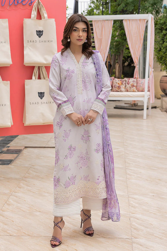 Mojito by Saad Sheikh Embroidered with Boring and Printed Lawn Unstitched 3Pcs