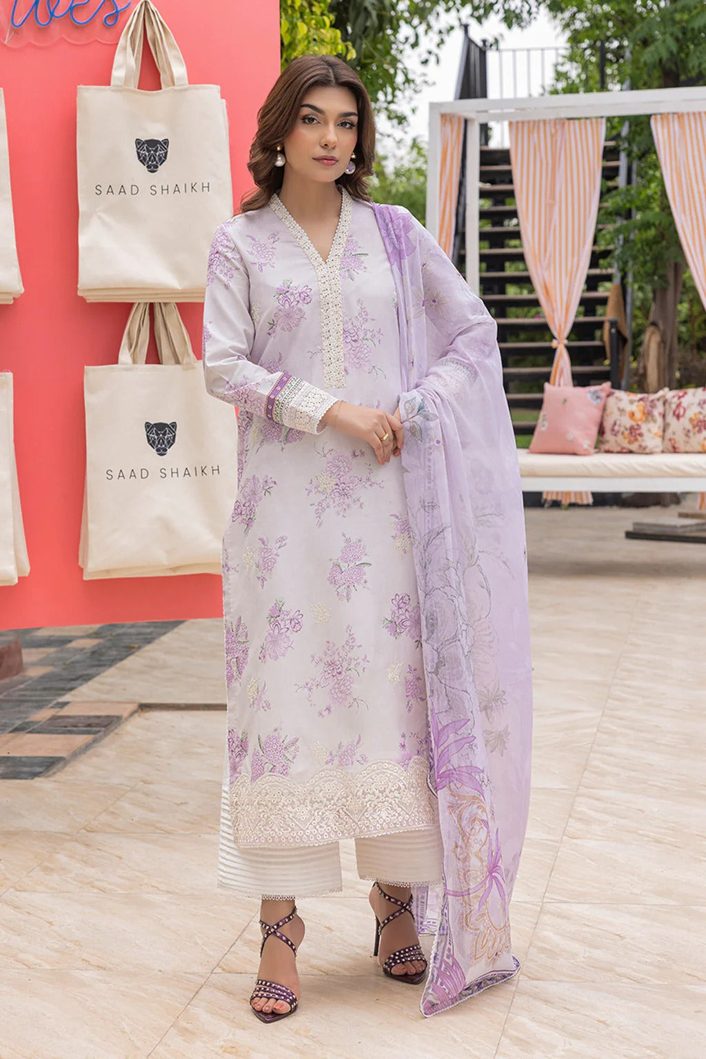 Mojito by Saad Sheikh Embroidered with Boring and Printed Lawn Unstitched 3Pcs