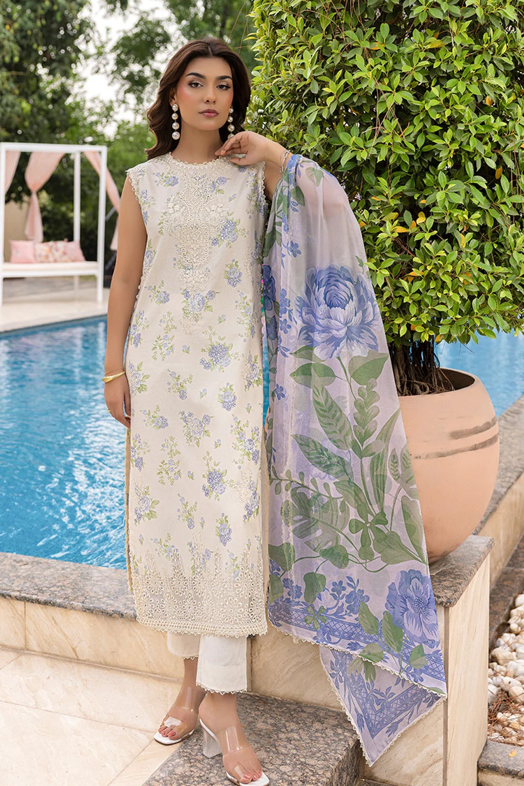 Mojito by Saad Sheikh Embroidered with Boring and Printed Lawn Unstitched 3Pcs