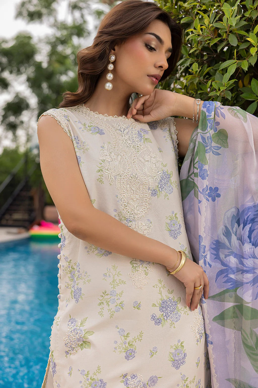 Mojito by Saad Sheikh Embroidered with Boring and Printed Lawn Unstitched 3Pcs