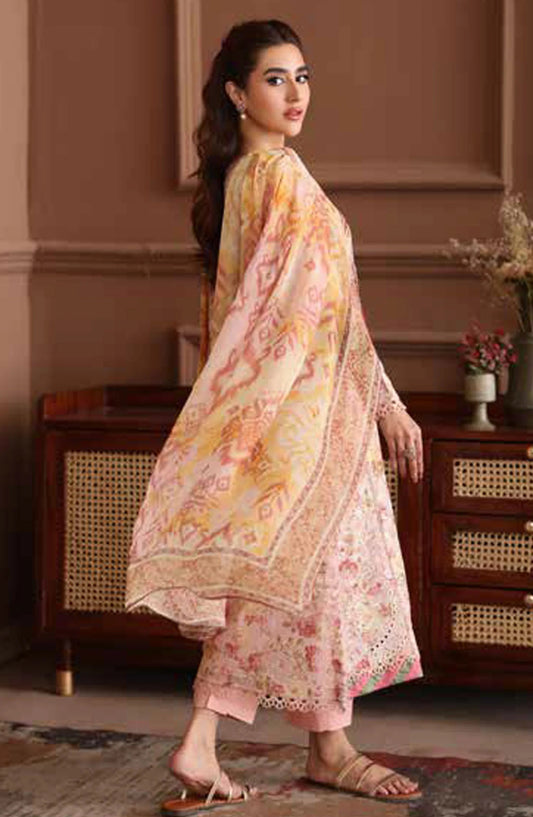 Naira By Johra Embroidered Chikankari + Printed Lawn Unstitched 3Pcs