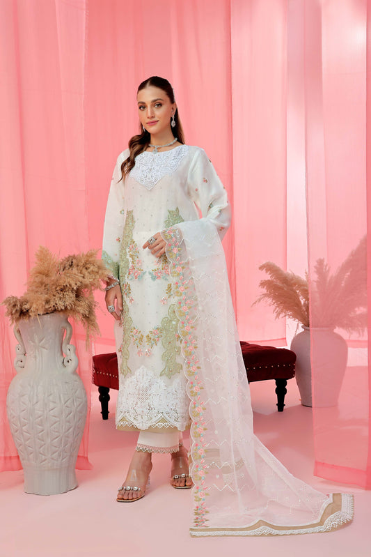 Noori By Guzel Embroidered Organza Stitched 3pcs