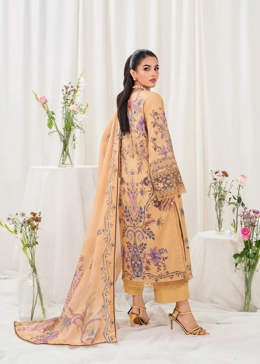 Meerak Breaking Bloom Digital Printed Lawn Unstitched 3Pcs