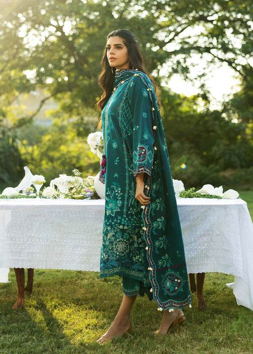 Siraa By Sadaf Fawad Khan Luxury Embroidered Lawn'25 Unstitched 3pcs - Jotey
