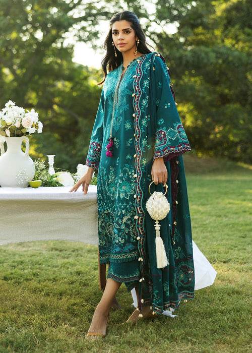 Siraa By Sadaf Fawad Khan Luxury Embroidered Lawn'25 Unstitched 3pcs - Jotey