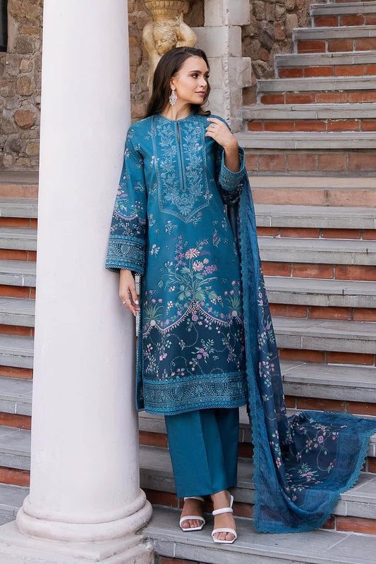 AFROZEH Damask The Holiday Edit'25 Embroidered Lawn 3pcs - Jotey