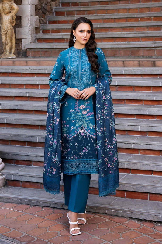 AFROZEH Damask The Holiday Edit'25 Embroidered Lawn 3pcs - Jotey