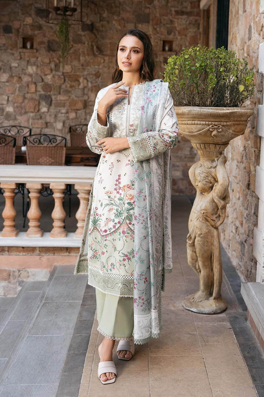 AFROZEH Damask The Holiday Edit'25 Embroidered Lawn 3pcs - Jotey