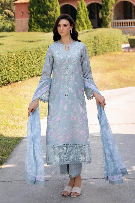 AFROZEH Damask The Holiday Edit'25 Embroidered Lawn 3pcs - Jotey