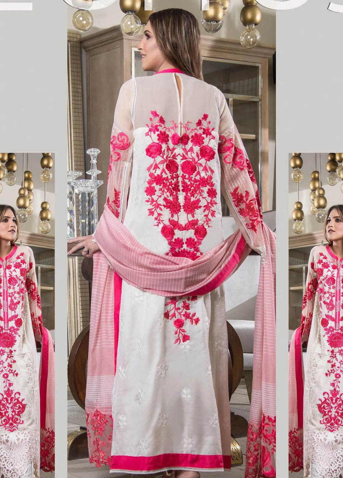 Shu Luxury Embroidered Unstitched 3Pcs - Jotey