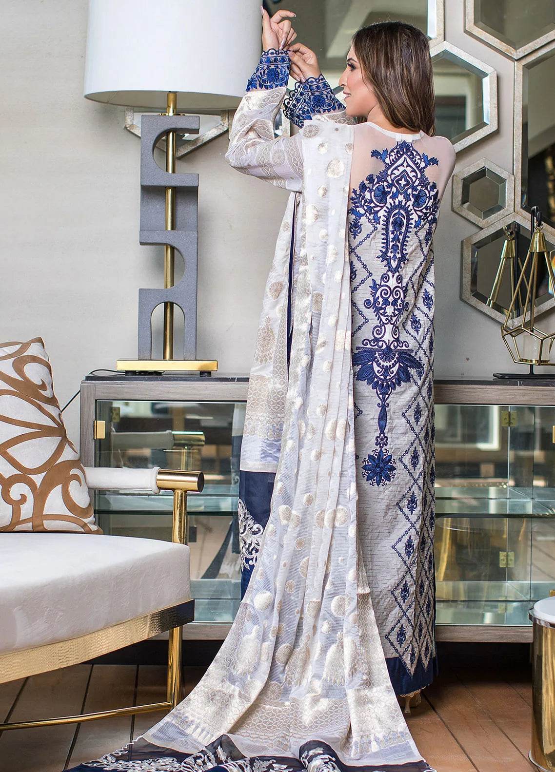 Shu Luxury Embroidered Unstitched 3Pcs - Jotey