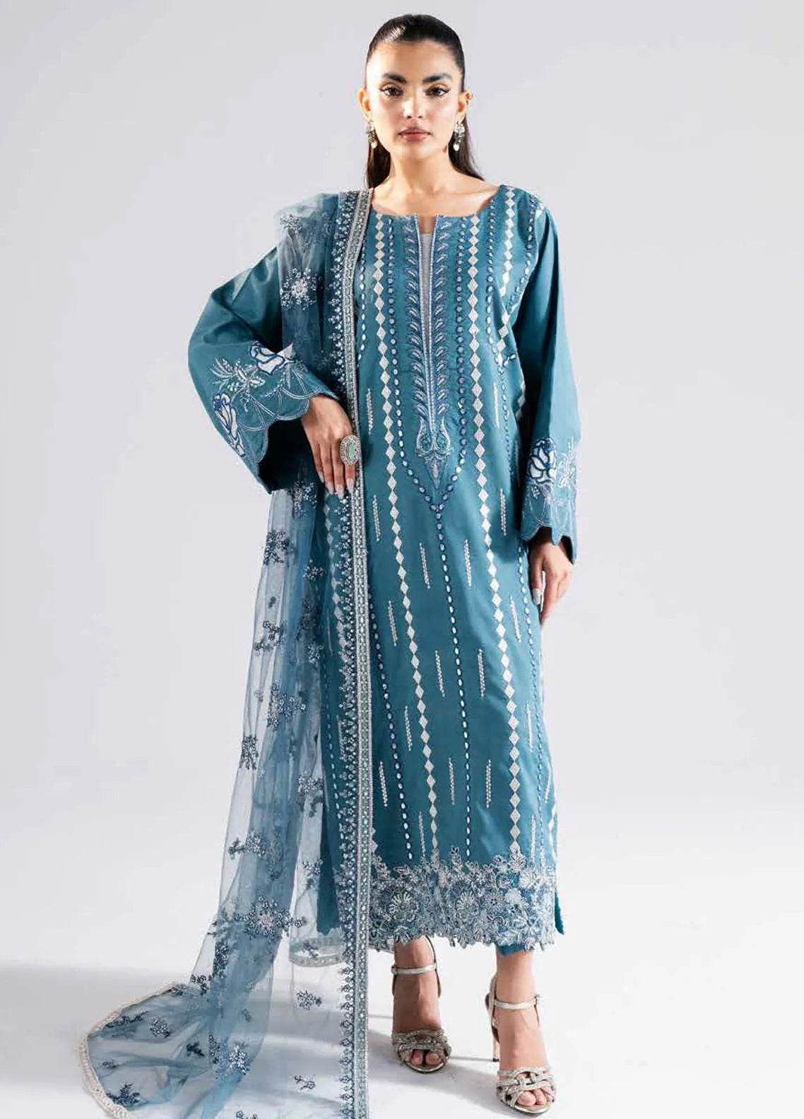 Zarez By Freesia Luxury Embroidered Unstitched 3pcs - Jotey