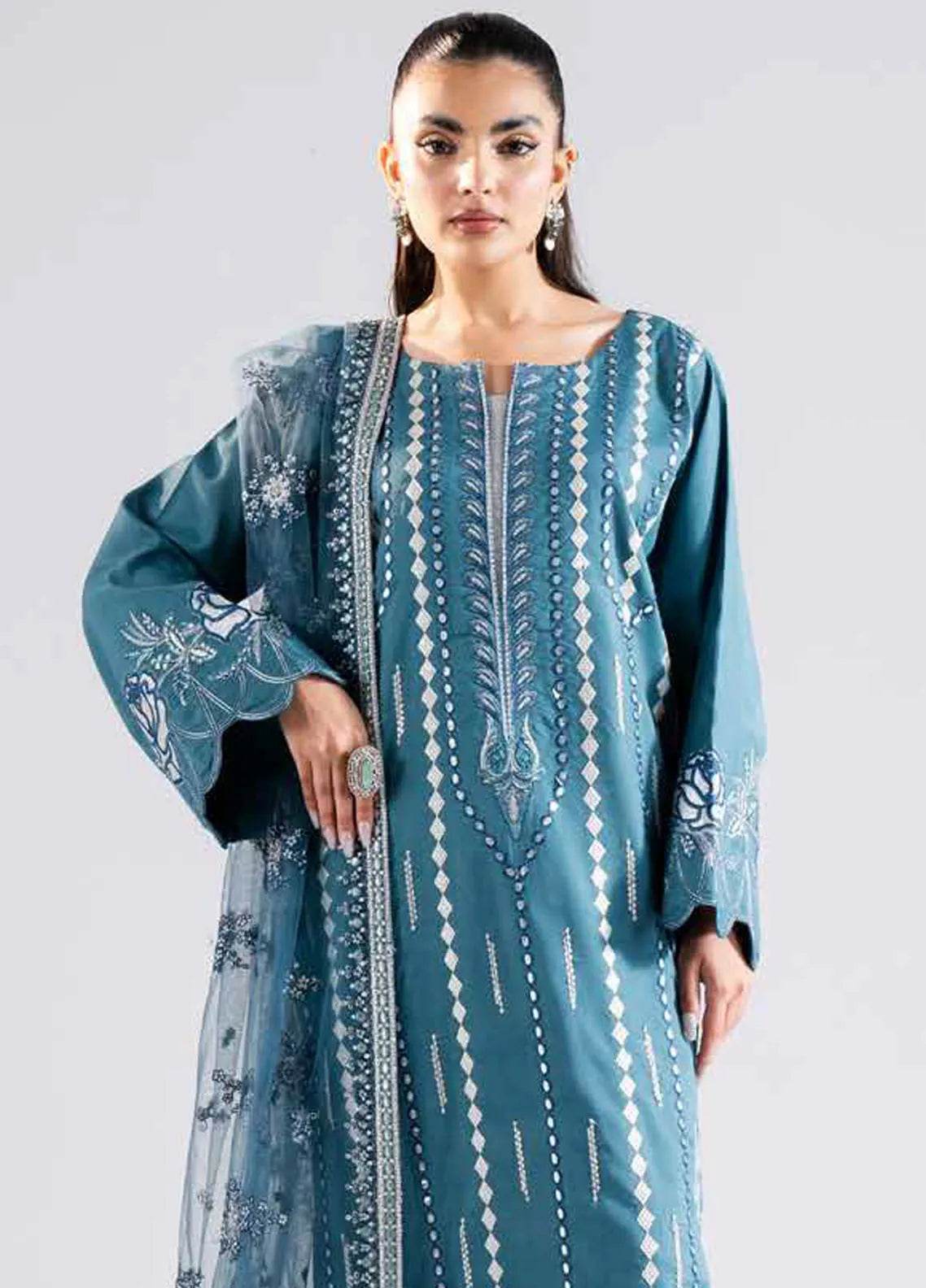 Zarez By Freesia Luxury Embroidered Unstitched 3pcs - Jotey