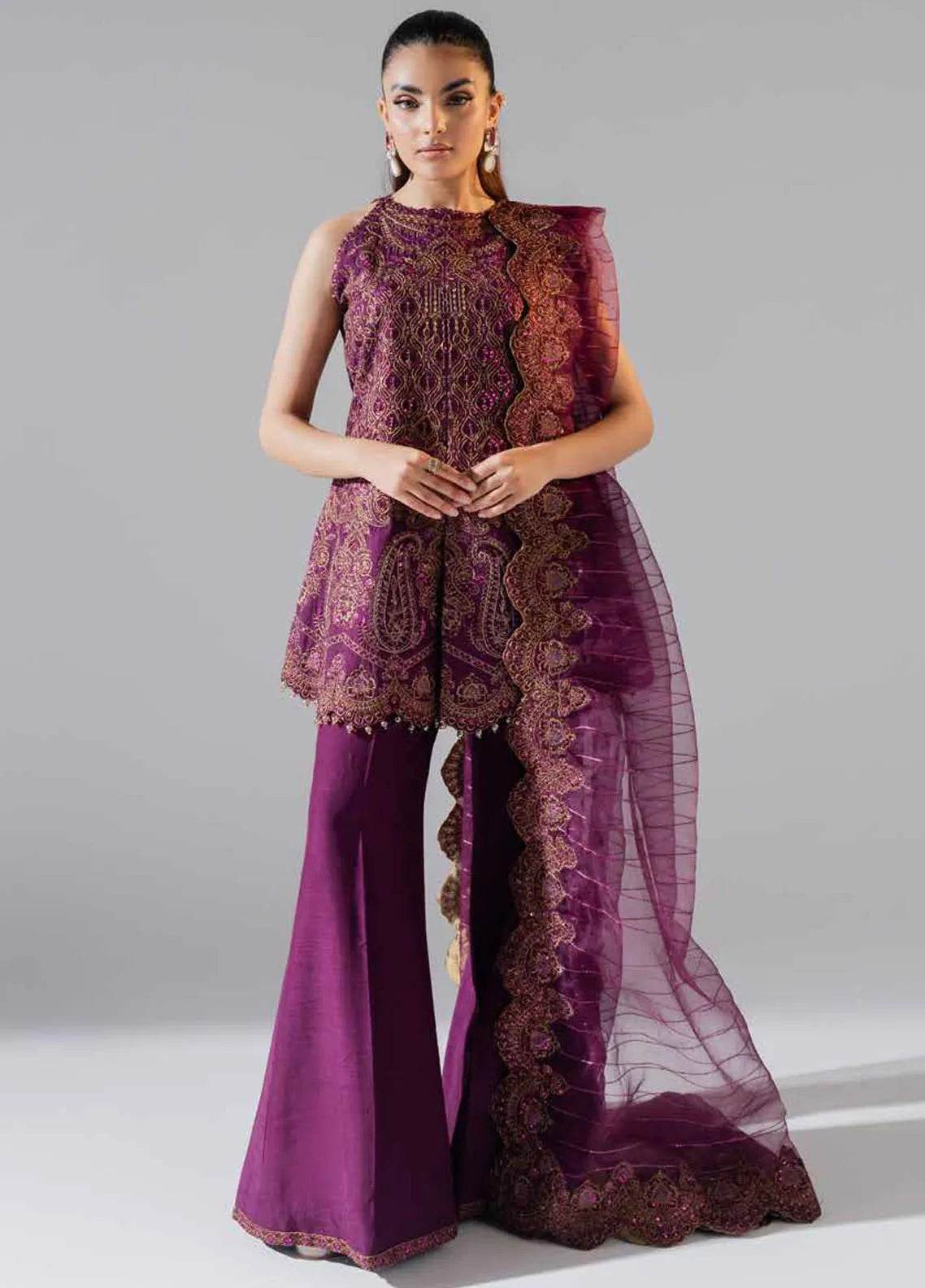 Zarez By Freesia Luxury Embroidered Unstitched 3pcs - Jotey