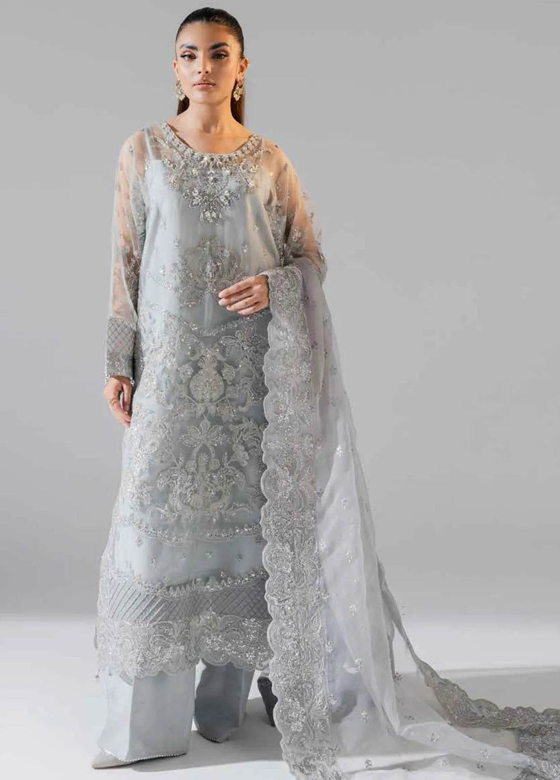 Zarez By Freesia Luxury Embroidered Unstitched 3pcs - Jotey